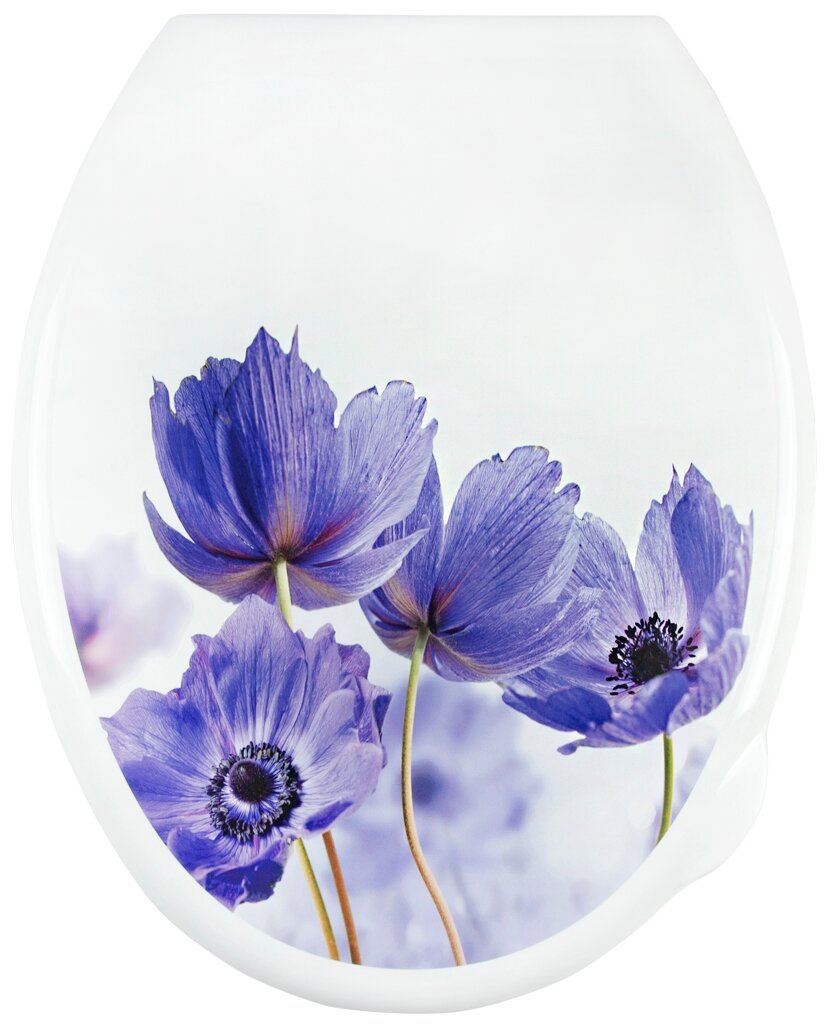 Крышка-сиденье для унитаза violet Синие маки полипропилен