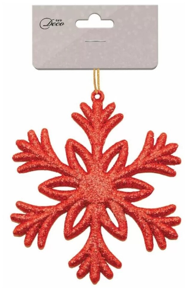 Елочная игрушка B&H Морозный узор BH1291, красный — фото 1