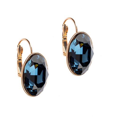 Серьги с кристаллами Advanced Crystal сине-морской
