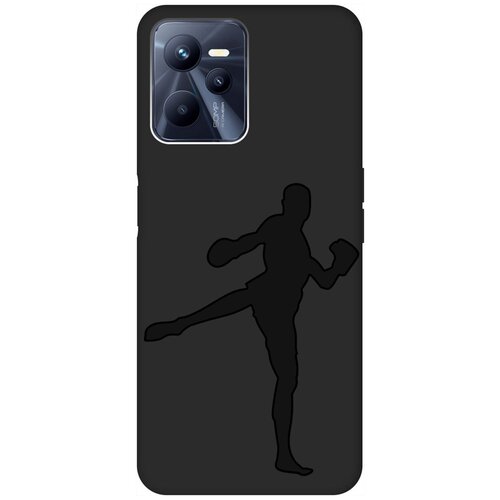 Матовый чехол Kickboxing для Realme C35 / Рилми С35 с 3D эффектом черный матовый чехол space stickers для realme c35 рилми с35 с 3d эффектом черный