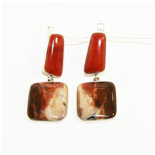 Серьги Serebromag с яшмой и сердоликом