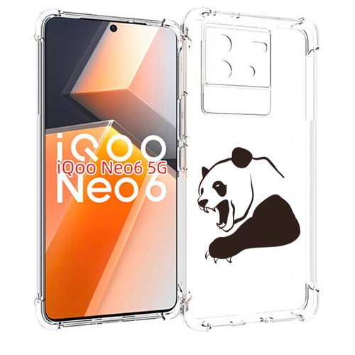 Чехол MyPads злая-панда для Vivo iQoo Neo 6 5G задняя-панель-накладка-бампер