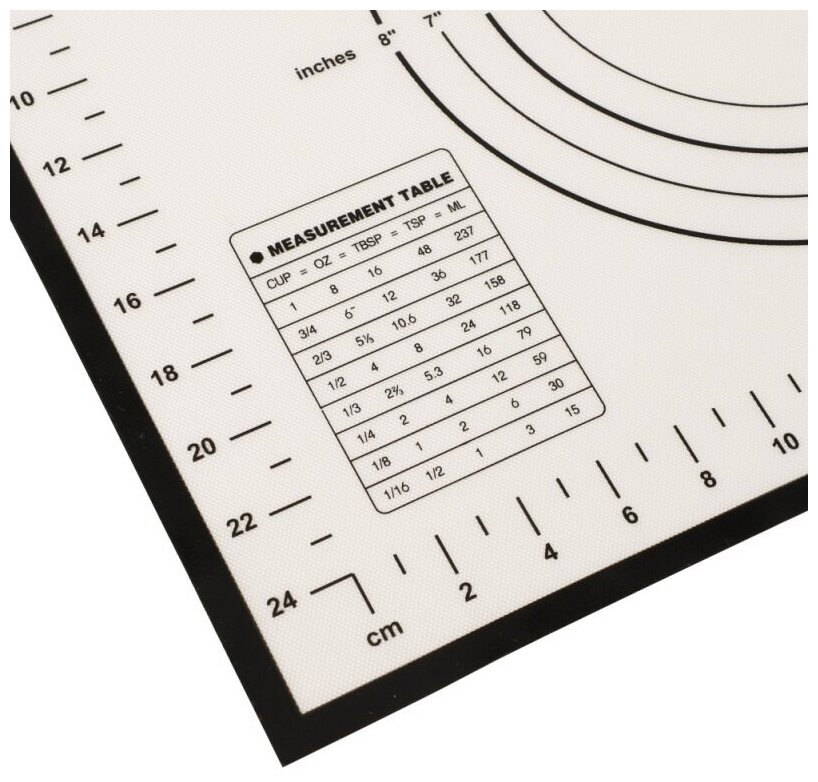 Силиконовый коврик для выпечки и раскатки теста 30х40 см. Цвет: черный - фотография № 3