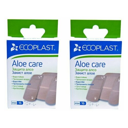 Купить Ecoplast Набор полимерных пластырей Aloe care с экстрактом алое, 16 шт, Лсэз НордеПласт, бежевый