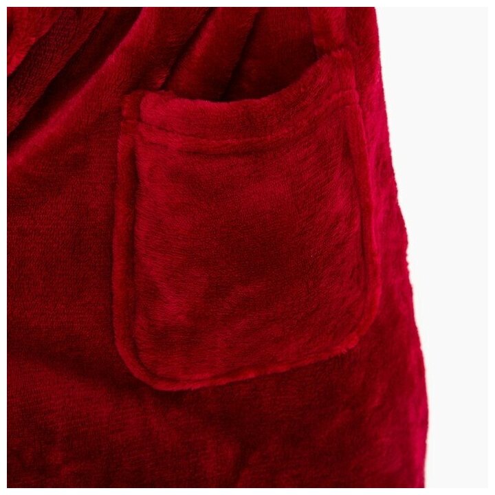 Халат LoveLife "Cozy" цв.бордовый, р-р M, микрофибра, 100% п/э, 250 г/м2 9079451 - фотография № 6