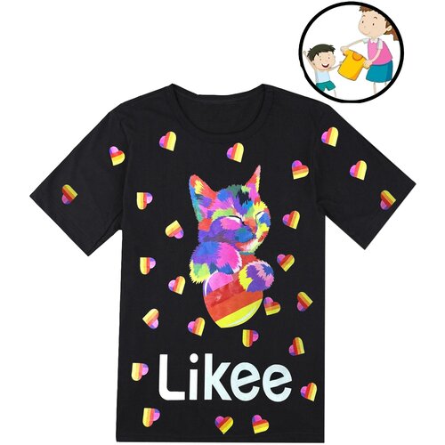 Футболка Likee, цвет черный графит, размер 34