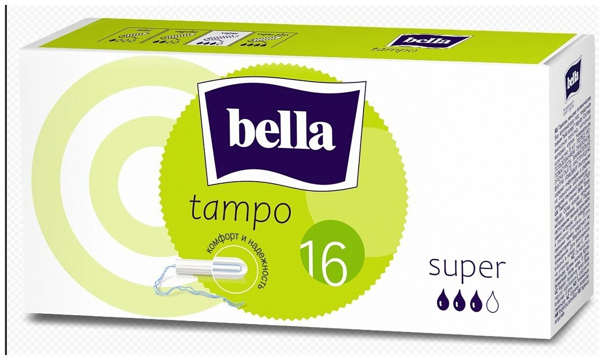 Тампоны без аппликатора Bella Tampo Super 16шт 5900516320348