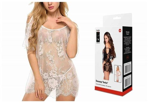 Пеньюар Erohot Collection укороченный, укороченный рукав, размер S/M, белый