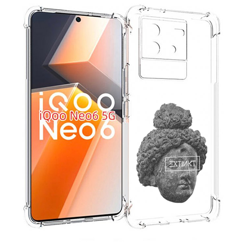 Чехол MyPads каменное лицо девушки для Vivo iQoo Neo 6 5G задняя-панель-накладка-бампер