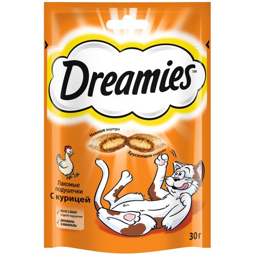 Лакомые подушечки для кошек Dreamies с курицей 60 г