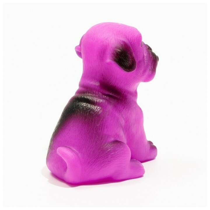 Игрушка пищащая "Маленький друг" для собак, бульдог, 9 см, розовая - фотография № 2