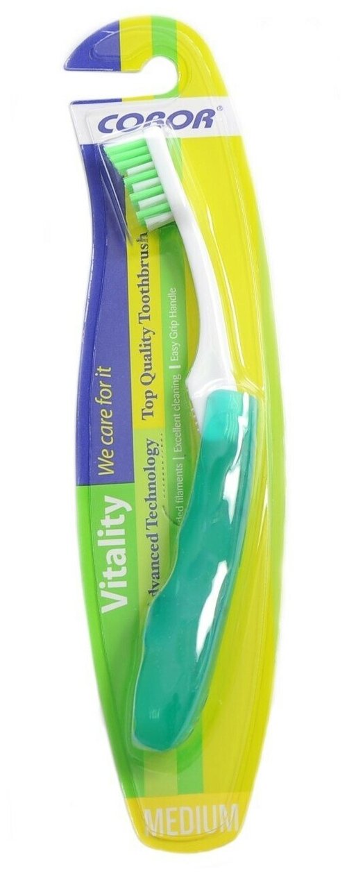 Зубная щетка складная средней жесткости / Дорожная зубная щетка, зеленая