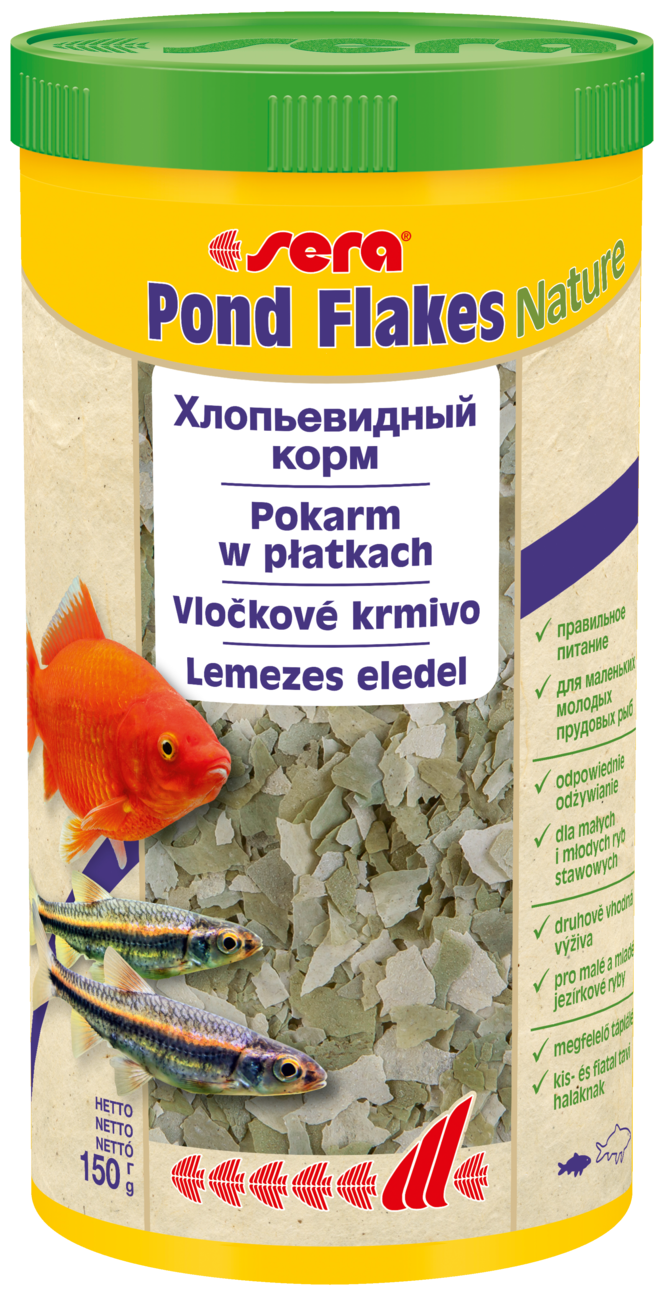 Sera Корм Sera POND FLAKES для мелких прудовых рыб, хлопья 1 л - фотография № 4