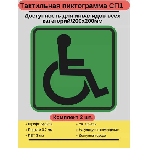 Тактильная пиктограмма для инвалидов 2 штуки/ Доступность для инвалидов всех категорий