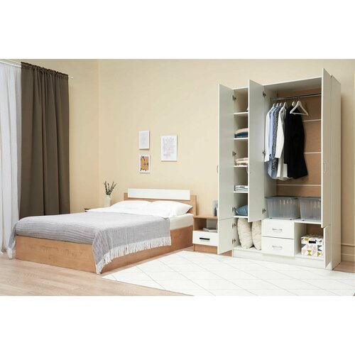 Шкаф 3-х створчатый Ринго белое дерево размер 120х52х212 см 15984₽