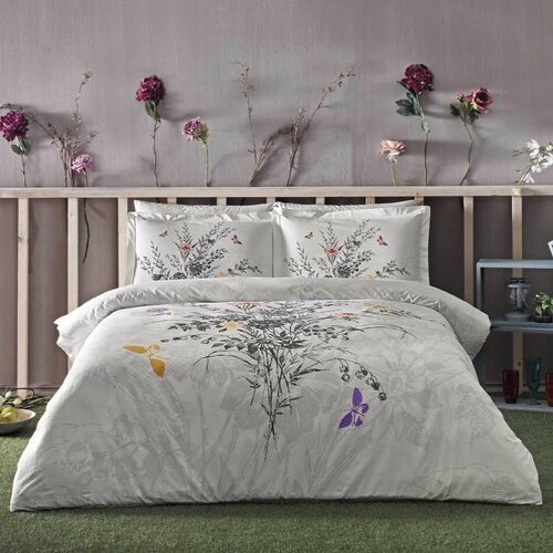 Постельное белье Евро 2 спальный Сатин Люкс, Наволочки 50х70, TAC, Турция VIP, Хлопок, Простыня 240х260, Пододеяльник 200х220, размер евростандарт