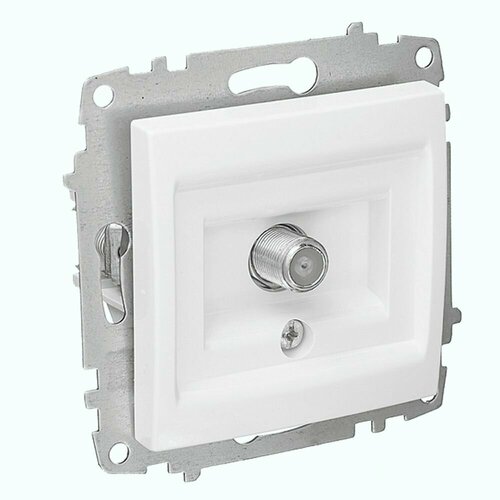 Спутниковая розетка (механизм) F-разъем EL-BI Zena Vega Natural проходная без рамки молочно-белая 609-010200-280