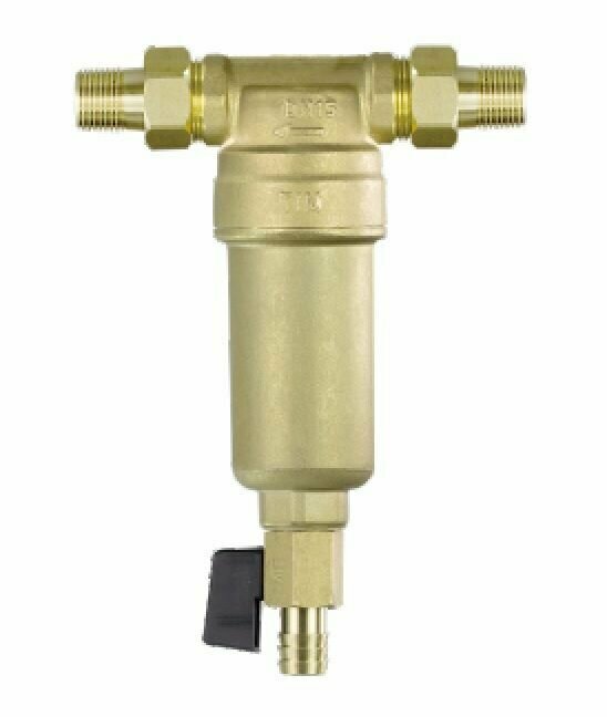 Фильтр механической очистки TIM JH-1003 - 1/2" промывной для ГВС, без манометра, латунная колба