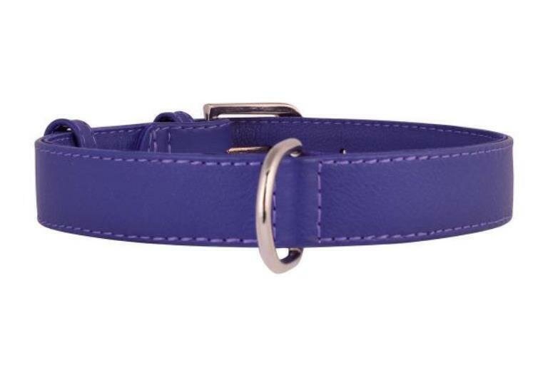 Ошейник Collar glamour кожаный синий 30-39см (1 шт)