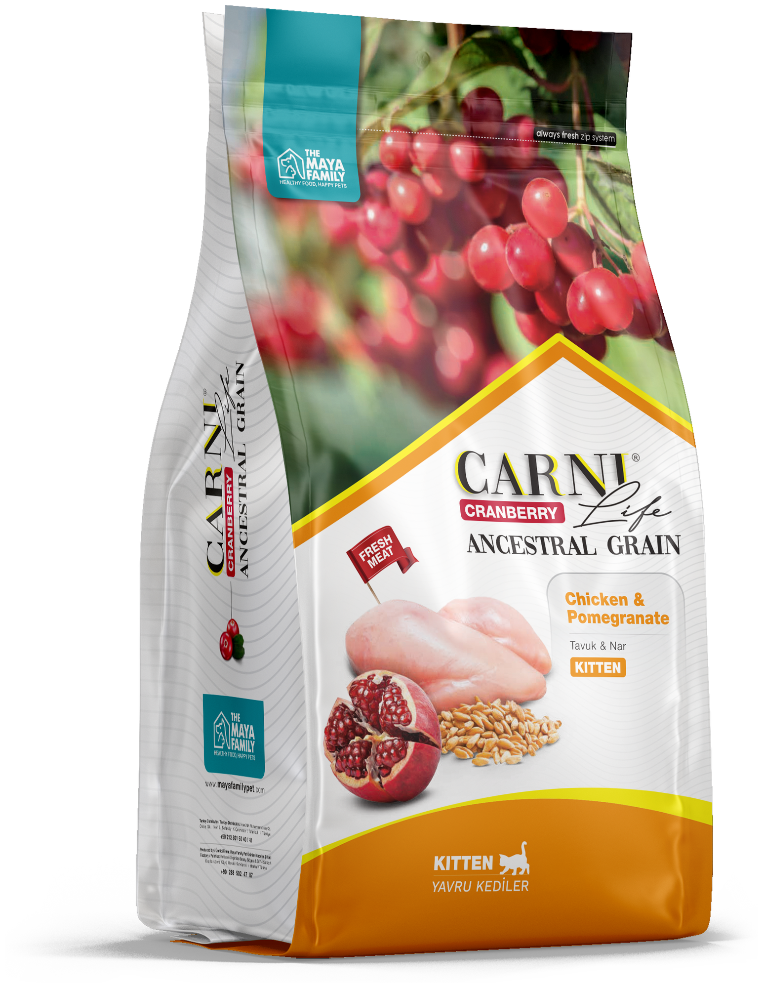 Сухой корм CARNI LIFE Kitten для котят с курицей, гранатом и клюквой 1,5кг