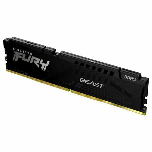 Модуль памяти Kingston 16GB DDR5 6400 CL32 FURY Beast Black XMP Non-ECC Unbuffered DIMM 1RX8 32-39-39 14V 288-pin 16Gb 2157100₽