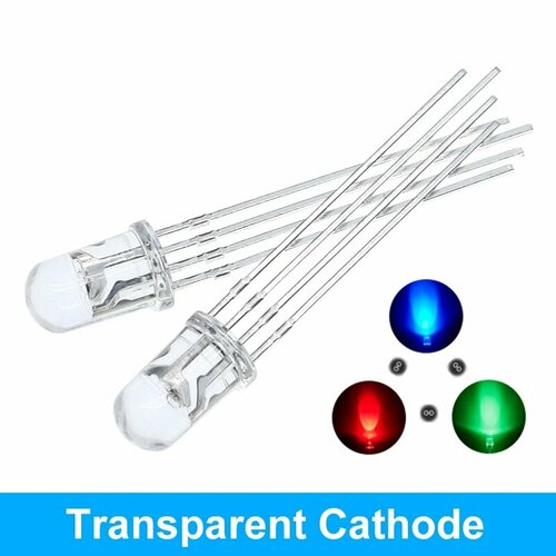 TZT RGB светодиоды 10шт Transparents Cathode 38₽