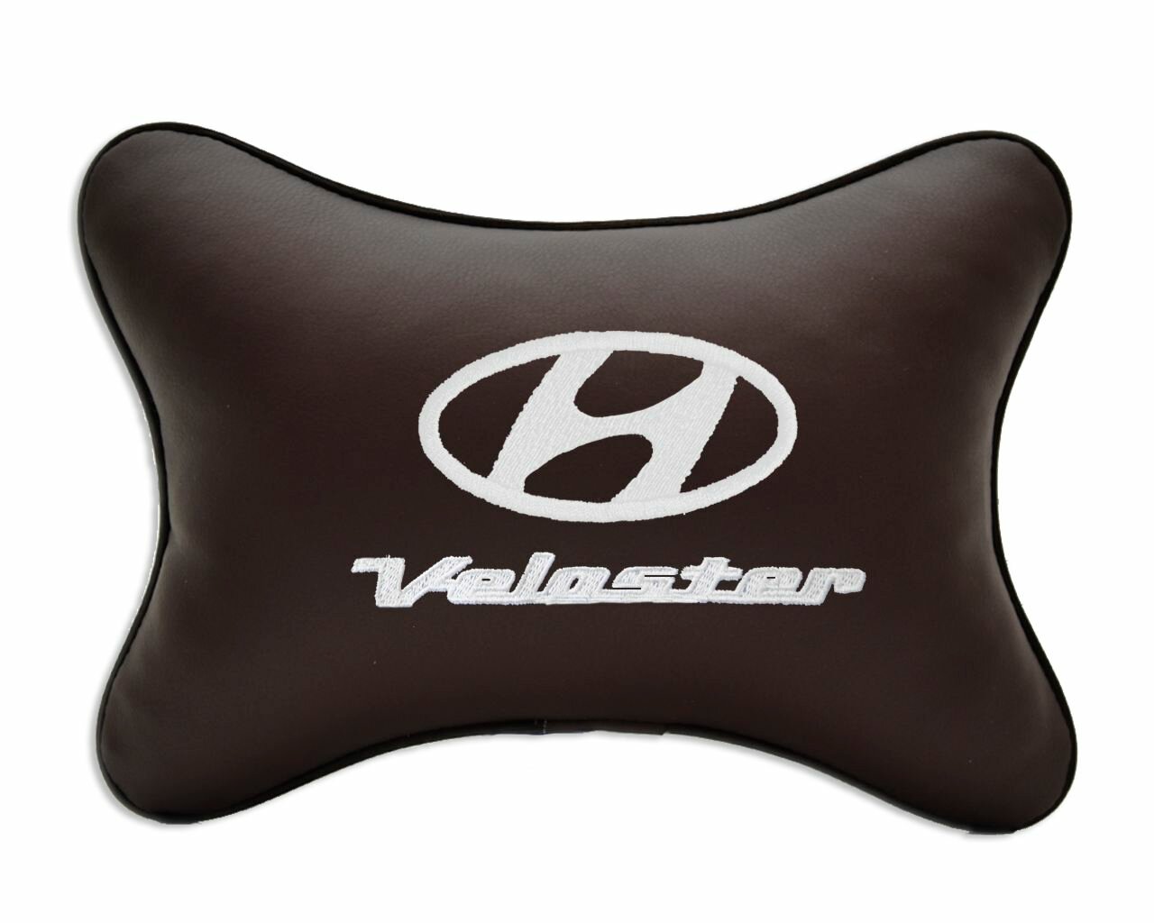 Подушка автомобильная на подголовник коричневая экокожа HYUNDAI Veloster