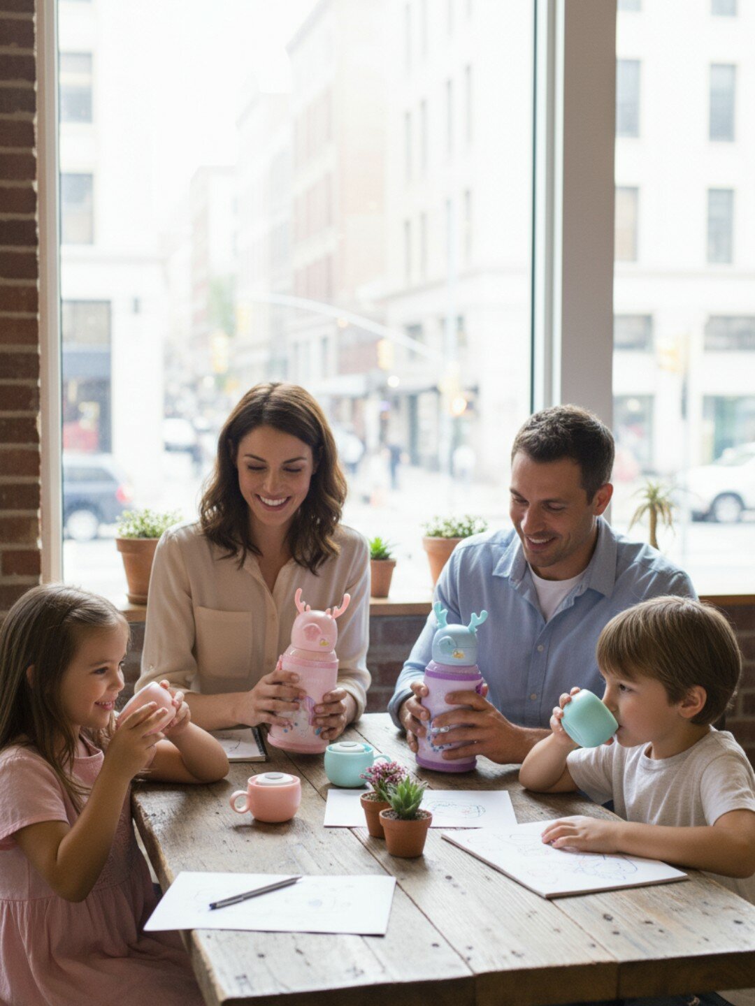 Термос, 3в1, с сумкой, чашкой и трубочкой, с блокировкой крышки — фото 1