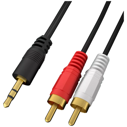 Аудио кабель GSMIN AG11 (3,5 Jack на 2 RCA штекера 2 RCA на 3,5 мм AUX, стерео) (1.5м) (Черный) essager rca audio cable jack 3 5 to 2 rca cable aux rca jack 3 5 mm adapter splitter aux cable for tv box theater speaker wire