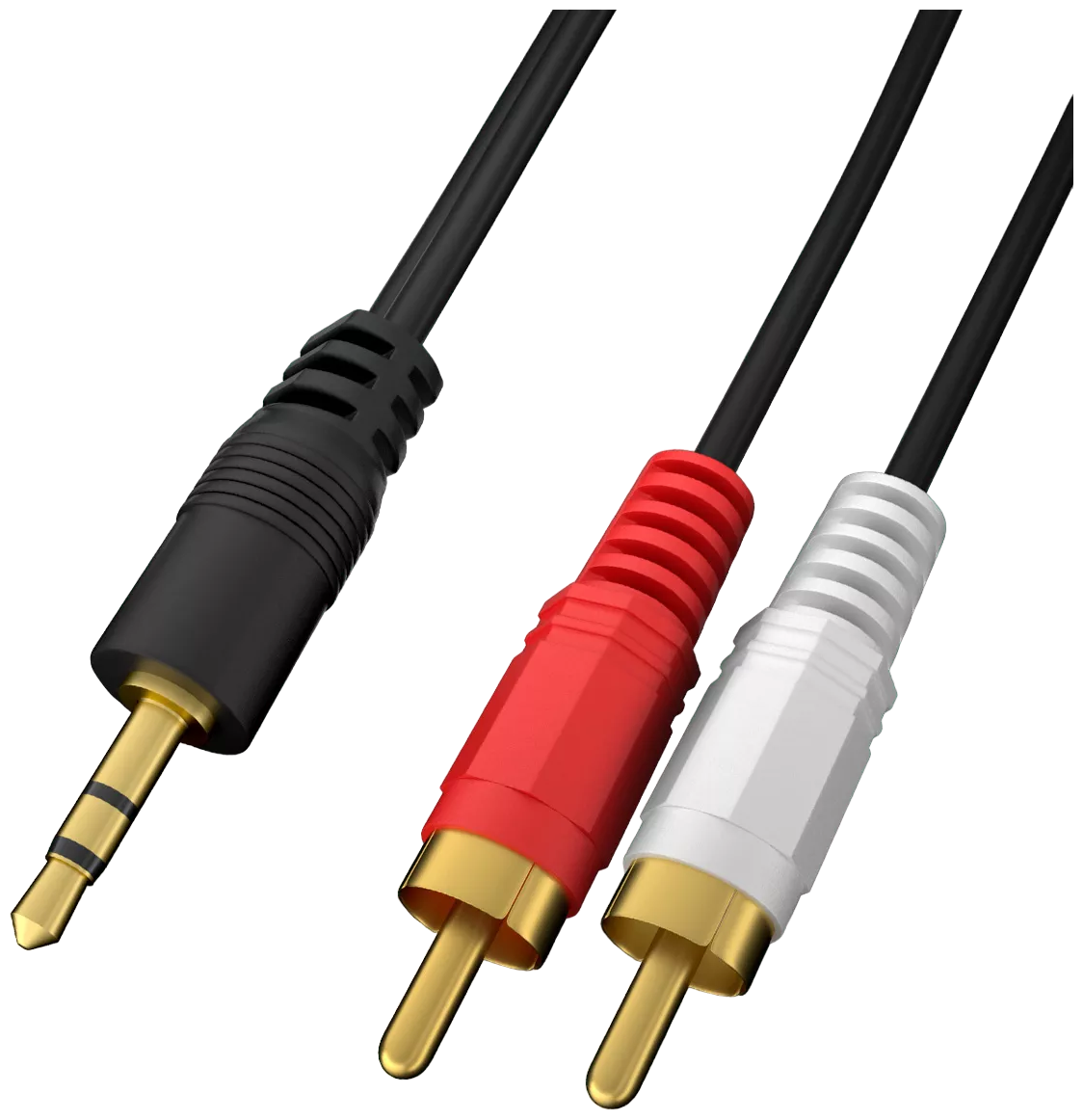 Аудио кабель Mini Jack 3.5 мм (M) - 2 x RCA тюльпан (M) 5м адаптер переходник мини джек - РСА GSMIN A11 (Черный)