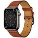 Умные часы Apple Watch Hermès Series 8 with Attelage Double Tour 41 мм Cellular, Silver/Vert Rousseau