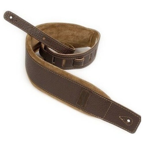 026098 Brown/Tan Padded Ремень для гитары, кожа/замша, коричневый, Godin