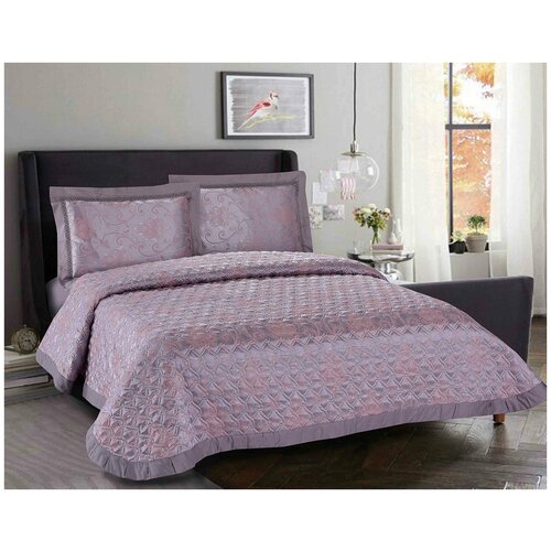 Покрывало жаккардовое с наволочками CGA-090 Retrouyt (лиловый), 240x260