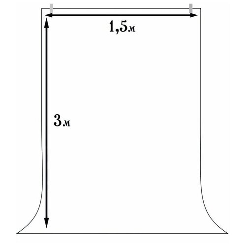Фотофон 3*1.5м белый / фон для фото и видео