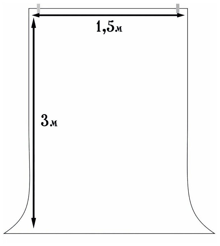 Фотофон 3*1.5м белый / фон для фото и видео