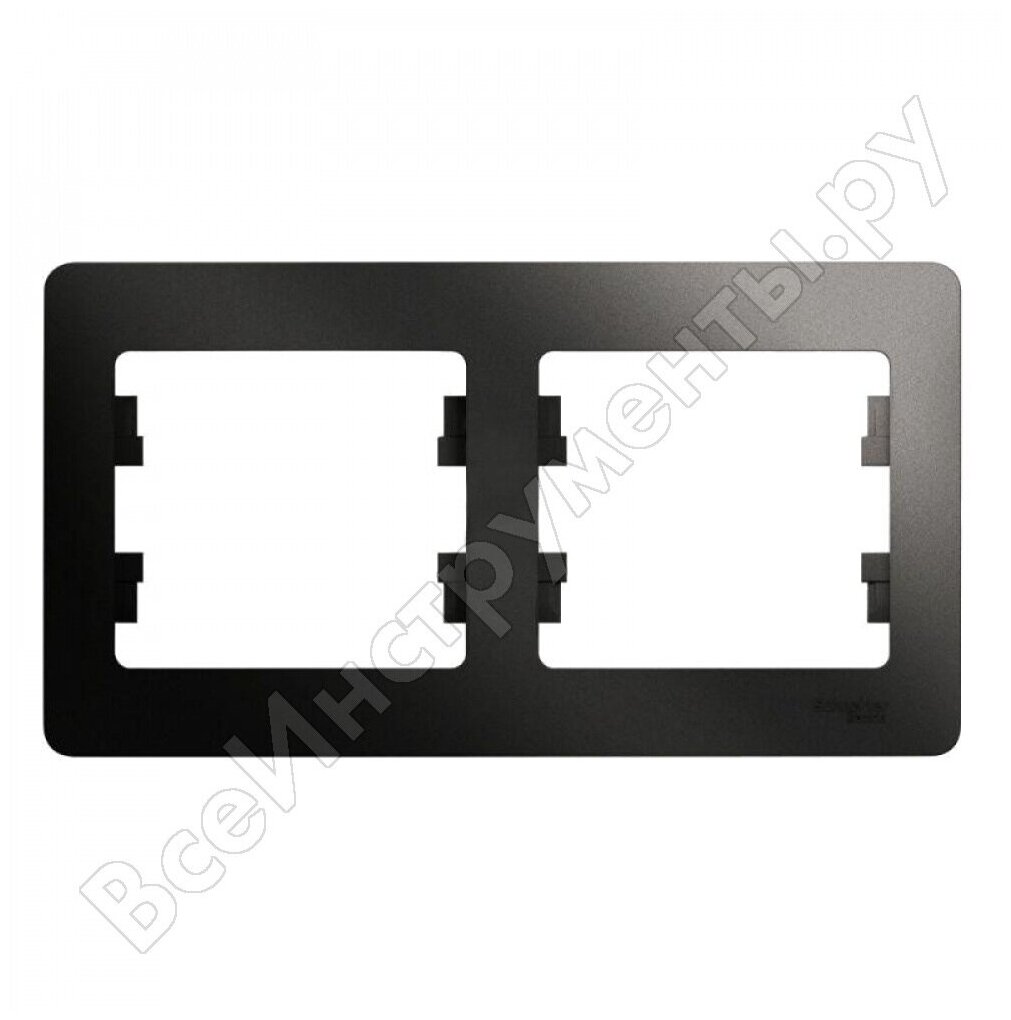 фото GLOSSA 2-постовая рамка, горизонтальная, антрацит GSL000702