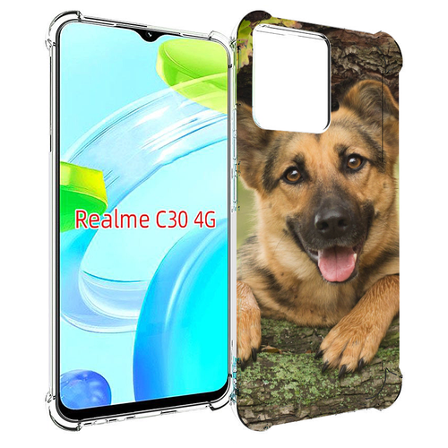 Чехол MyPads Собака-на-дереве для Realme C30 4G / Narzo 50i Prime задняя-панель-накладка-бампер