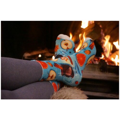 фото Носки шерстянки, размер 39/42, красный, голубой