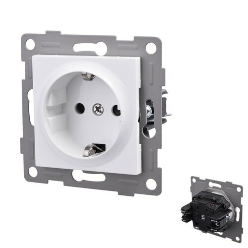 Розетка Coswall CS-D1 с заземлением, белый,