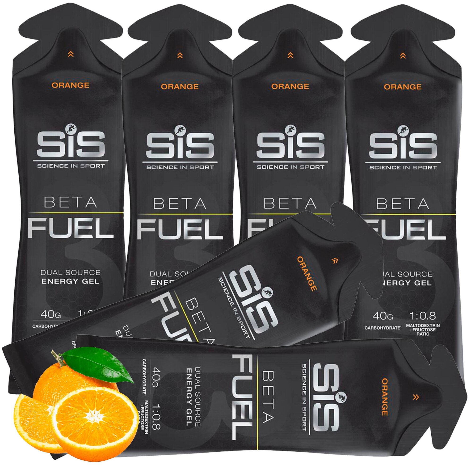 Энергетический гель питьевой SCIENCE IN SPORT (SiS) Gel Beta Fuel 6 х 60 мл, Апельсин