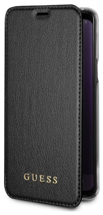 Чехол-книжка CG Mobile Guess Iridescent Booktype PU для Galaxy S9 Plus, цвет Черный (GUFLBKS9LIGLTBK)