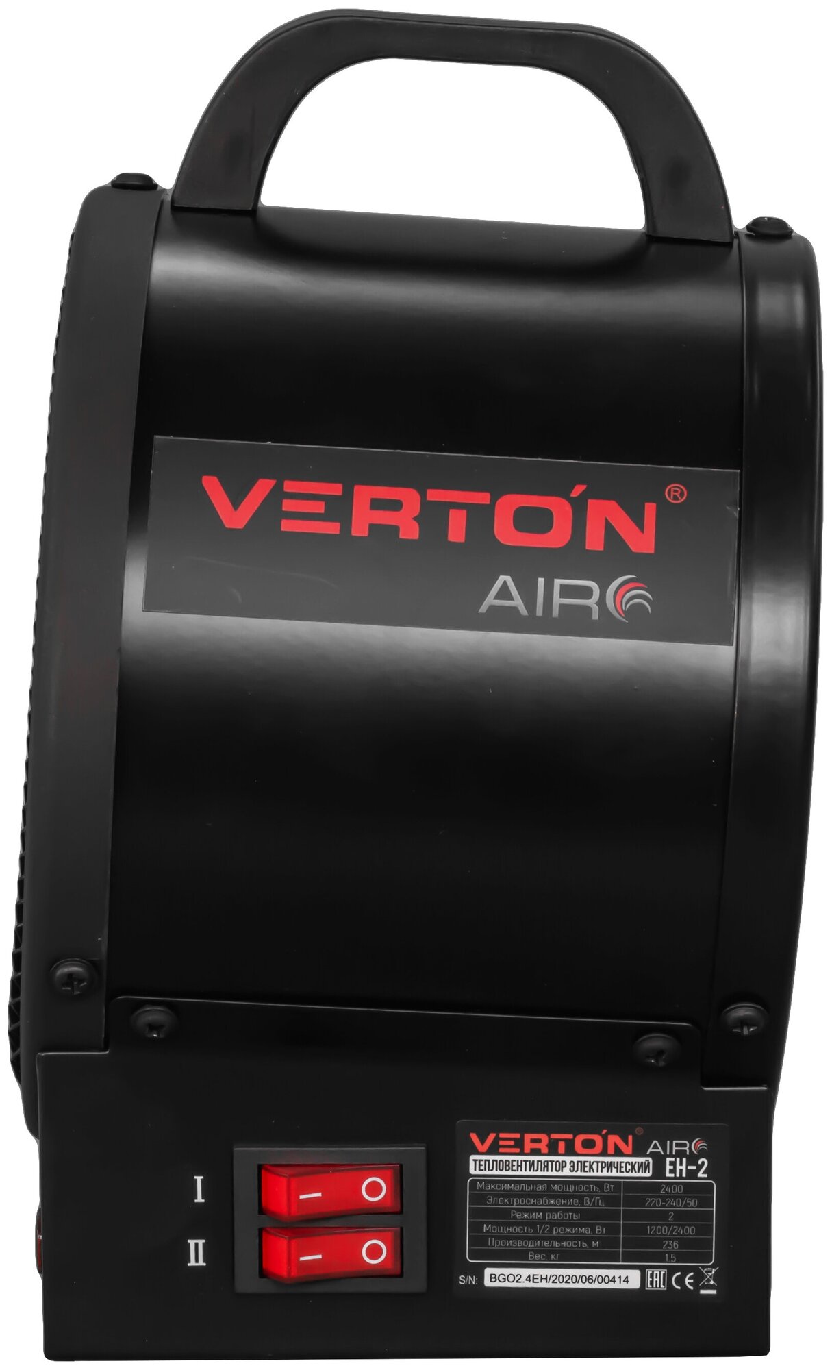 Электрический тепловентилятор Verton Air EH-2 - фотография № 5