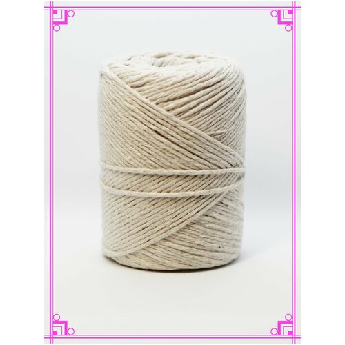 Нить кулинарная/ шпагат хлопковый, хлопчатобумажный 1.5 мм 100 метров, нитки пищевые