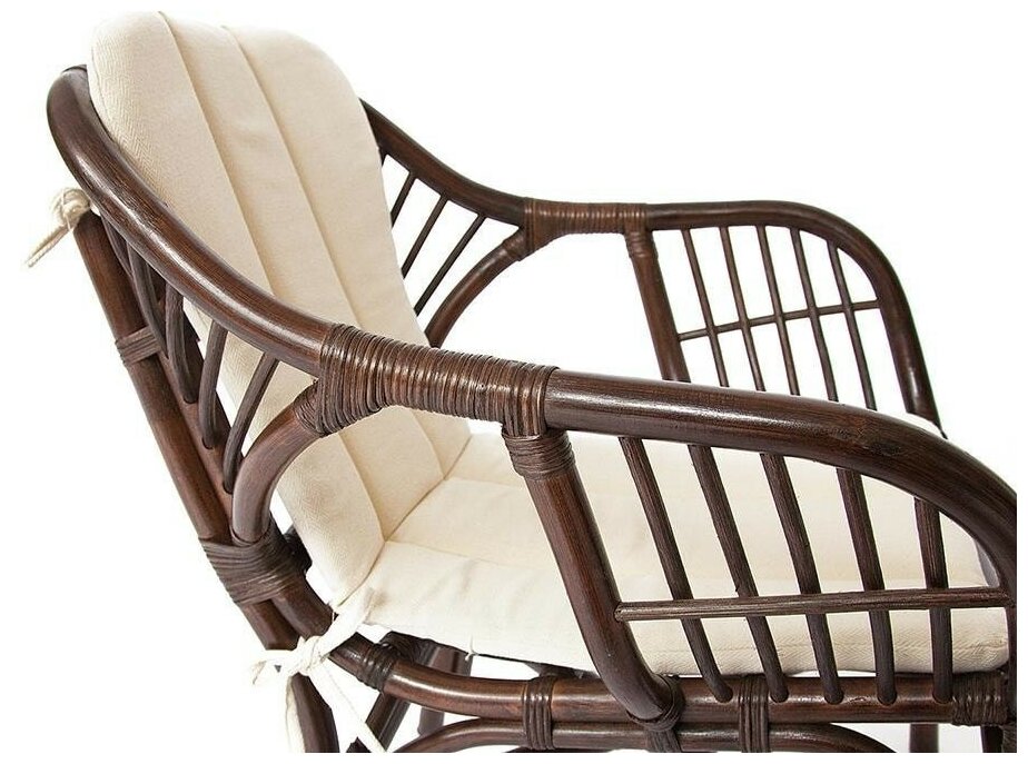 Комплект для отдыха TetChair SONOMA ( стол круглый (со стеклом)+2 кресла+диван ) /с подушками/ротанг, кр:63х69х79см, дв:112х69х79см, ст:D50х56,5см, coco brown (коричневый кокос) - фотография № 5