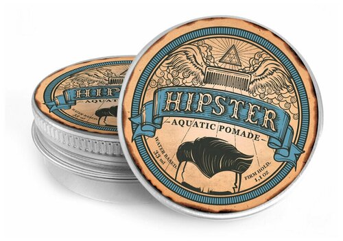 Hipster Помада для укладки волос Aquatic Pomade со средней фиксацией и естественным блеском, 33 ml