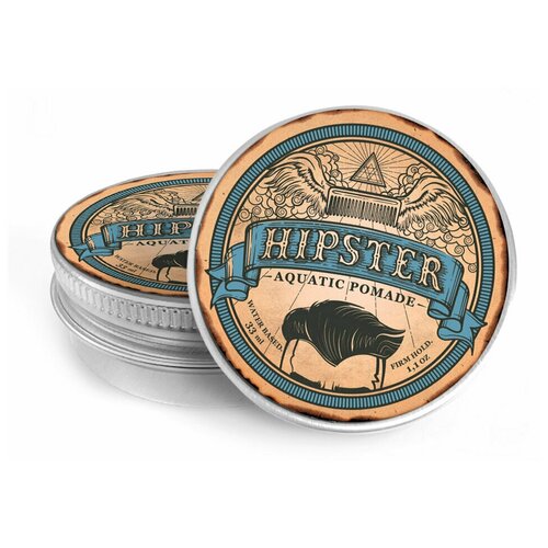 Hipster Помада для укладки волос Aquatic Pomade со средней фиксацией и естественным блеском, 33 ml hipster помада matte pomade сильная фиксация 100 мл 135 г