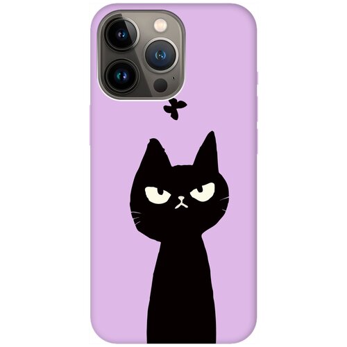 Силиконовый чехол на Apple iPhone 14 Pro / Эпл Айфон 14 Про с рисунком Disgruntled Cat Soft Touch сиреневый силиконовый чехол на apple iphone 14 pro эпл айфон 14 про с рисунком sad cat soft touch мятный