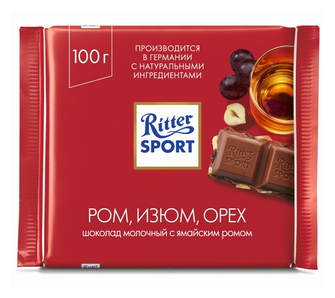 Шоколад Ritter Sport молочн. ром/орех/изюм 100г - фотография № 10