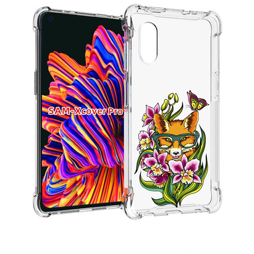 Чехол MyPads Лиса в цветах для Samsung Galaxy Xcover Pro 1 задняя-панель-накладка-бампер