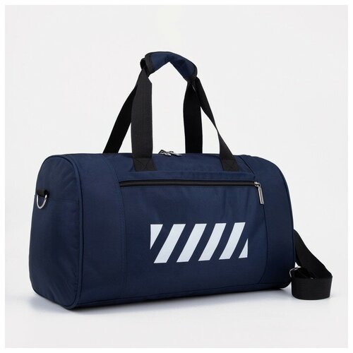фото Сумка спортивная на молнии, наружный карман, держатель для чемодана, цвет синий mikimarket